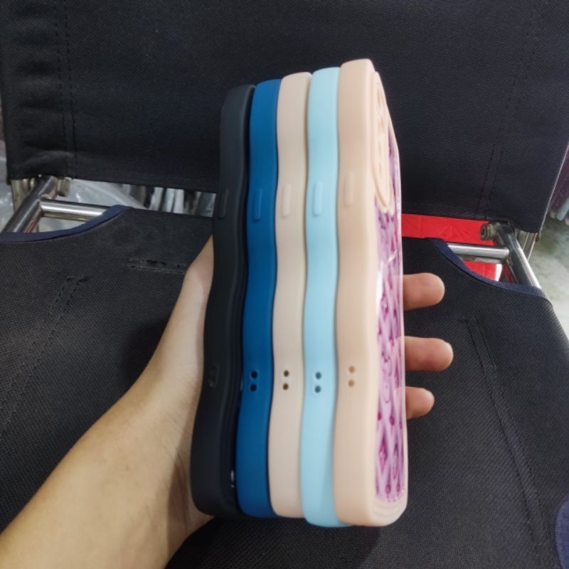Ốp lưng lưng Oppo Realme 5i dẻo viền màu lượng sóng lưng in hình thú nổi 3D có bảo vệ camera