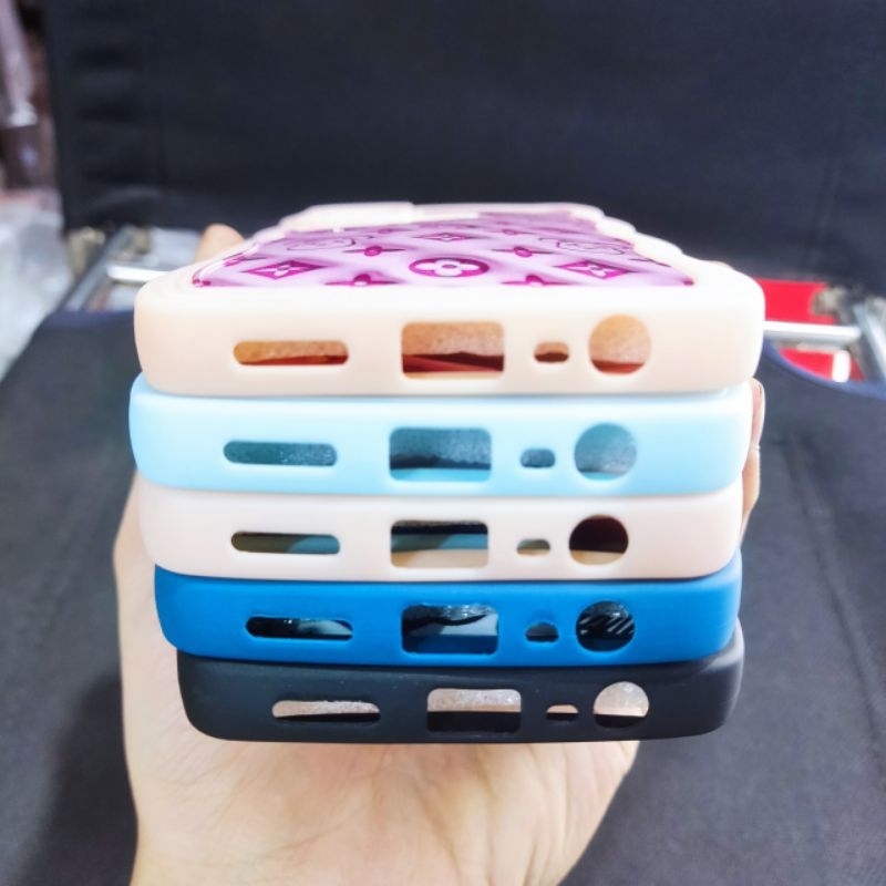 Ốp lưng lưng Oppo Realme 5i dẻo viền màu lượng sóng lưng in hình thú nổi 3D có bảo vệ camera
