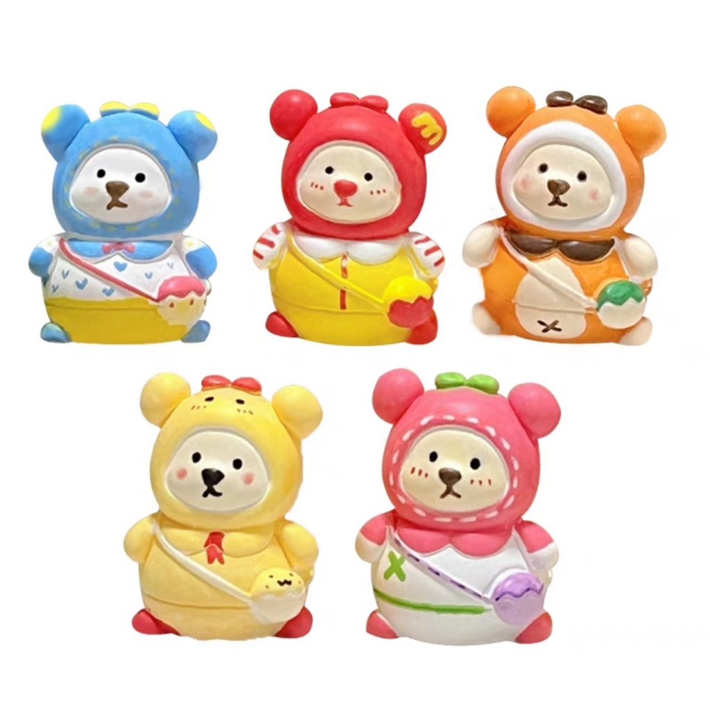 Tượng Thạch Cao Gấu Đeo Túi Size Mini 6cm