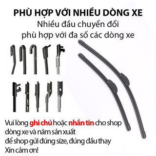 Gạt mưa LƯỠI KÉP silicon cao cấp cho xe FORD TRANSIT, thanh gạt kính nước mưa oto xe hơi 2 lưỡi khung mềm đa năng