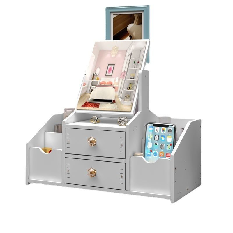 Kệ đựng đồ trang điểm mini tủ để đồ trang điểm có gương thiết kế tiện lợi XIAOMIMI