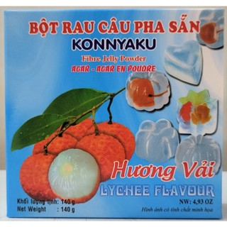 Rc3k bột rau câu pha sẵn hương vải agar jelly pudding lychee flavour