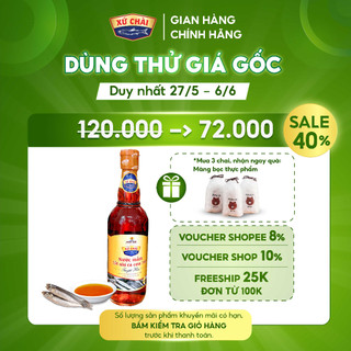 Nước mắm cốt nhỉ cá cơm xứ chài phan thiết tuyệt hảo t40 tôm mart chai thuỷ tinh 500ml