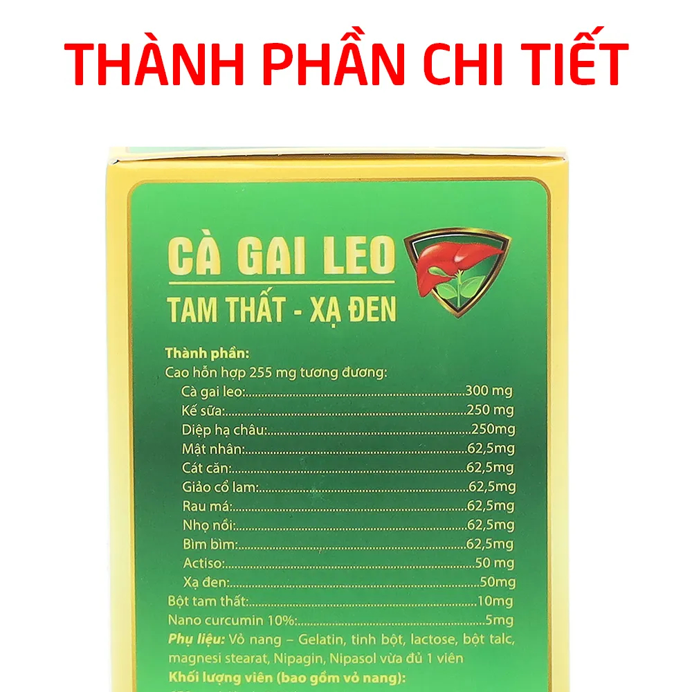 Bổ gan Cà Gai Leo Tam Thất Xạ Đen ROXTECH mát gan, giải độc gan - Chai 50 viên