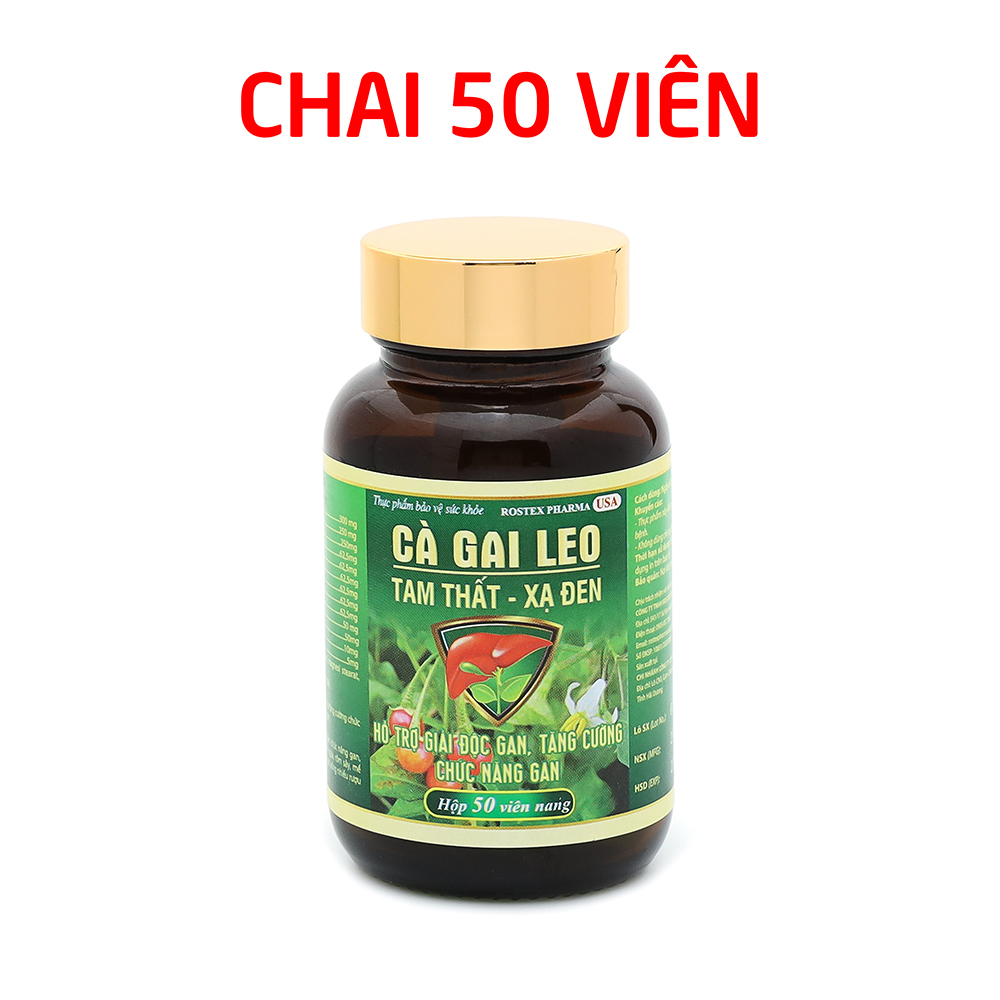 Bổ gan Cà Gai Leo Tam Thất Xạ Đen ROXTECH mát gan, giải độc gan - Chai 50 viên