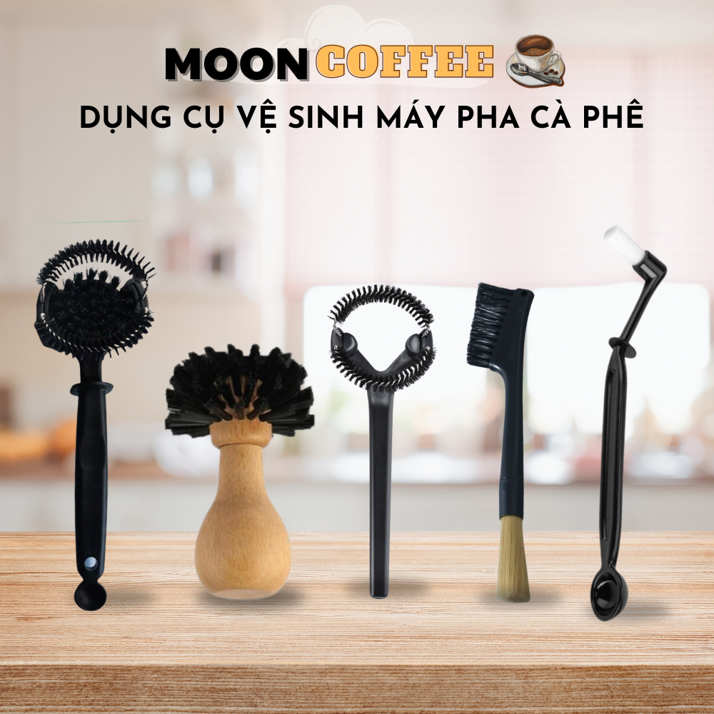 Cọ máy pha cà phê nhiều mẫu | Cọ làm sạch máy pha cà phê 51 / 58mm | Bàn chải cọ vệ sinh máy pha cà phê