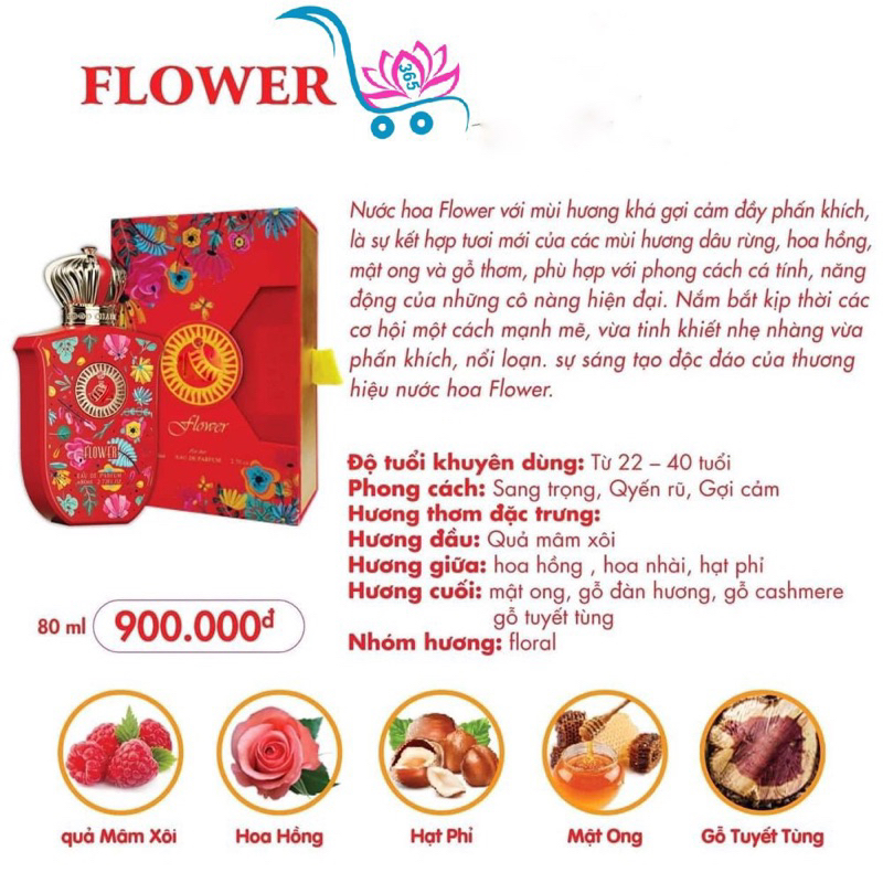 (FLOWER 80ml)Nước hoa nữ FLOWER 80ml( tươi mát hương hoa )[Chính hãng]