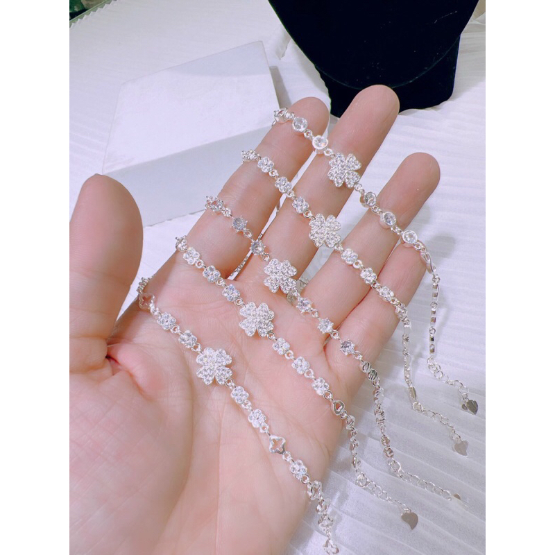 Lắc tay bạc cỏ 4 lá