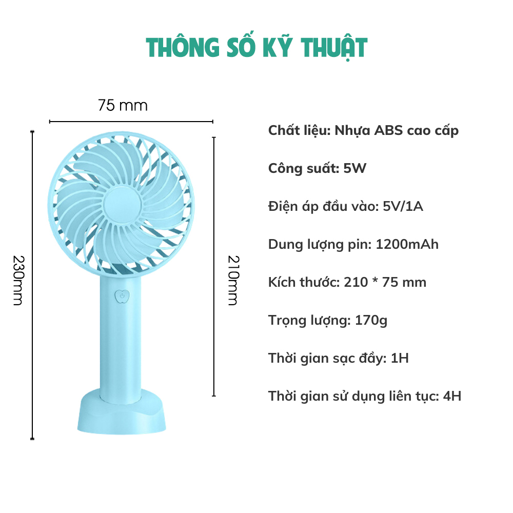 quạt mini cầm tay sạc điện SIDOTECH S1 cute 3 in 1 tích điện làm mát nhanh để bàn giá đỡ điện thoại giá rẻ mùa hè nóng