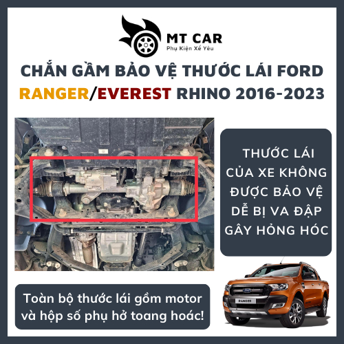 Tấm chắn gầm bảo vệ thước lái xe Ford Ranger/Everest 2016-2023 thương hiệu thái lan Rhino cao cấp