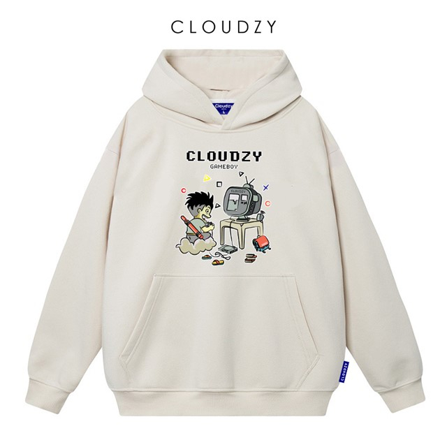 Áo hoodie nữ form rộng nam local brand unisex cặp đôi nỉ ngoại cotton có mũ xám đen dày cute zip CLOUDZY GAMEBOY | BigBuy360 - bigbuy360.vn