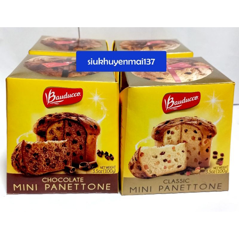 Bánh bông lan Bauducco Panettone Classic socola trái cây, 100g, date:10/4/24