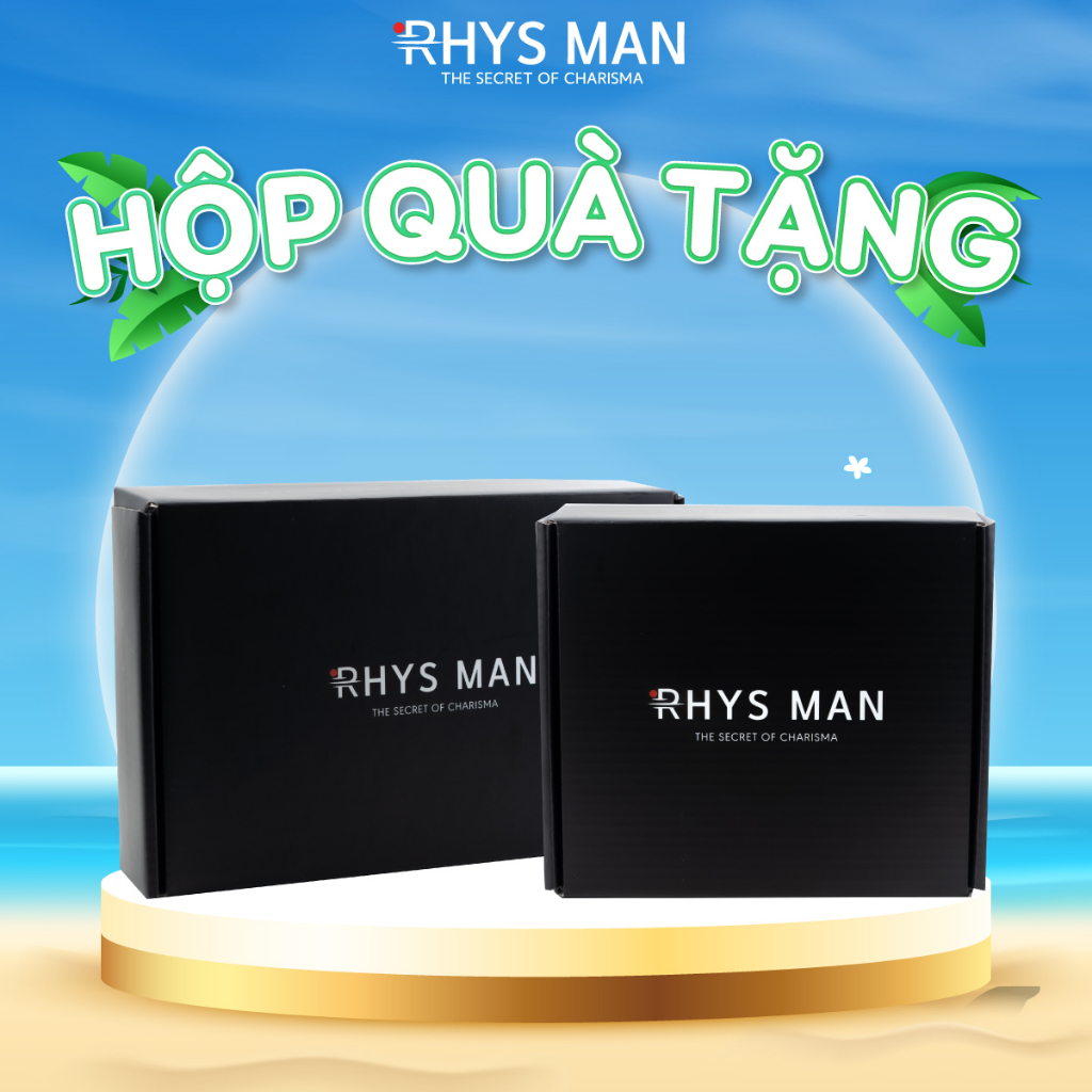 Hộp Quà Tặng RHYS MAN Đựng Quà Sinh Nhật Màu Đen Sang Trọng