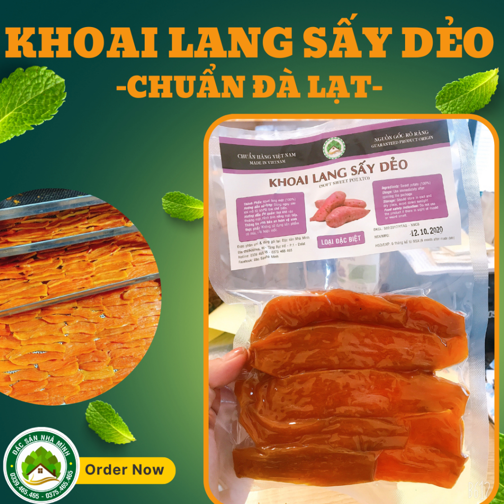 500Gr - KHOAI LANG SẤY DẺO - CHUẨN ĐÀ LẠT - ĐẶC SẢN ĐÀ LẠT