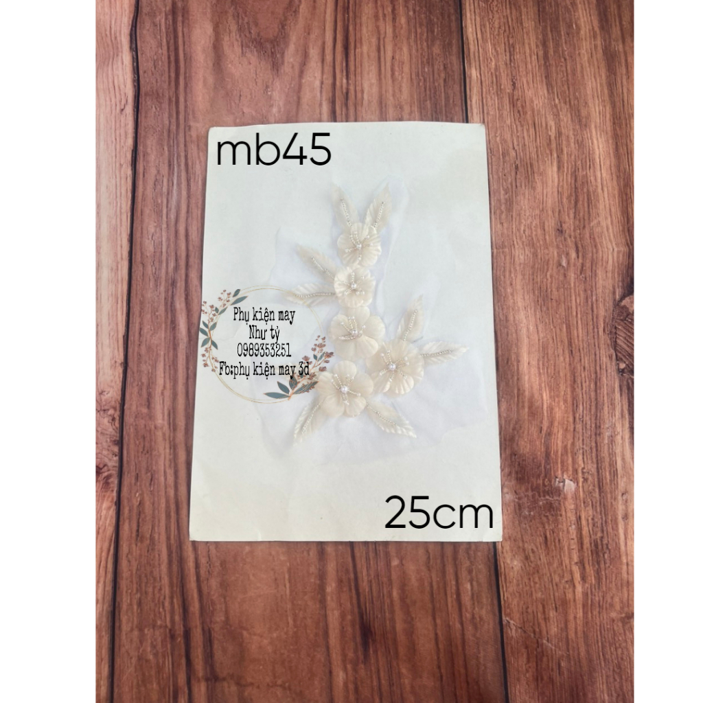 Nhánh ren hoa rời ruy băng 5 màu 30cm xinh xắn