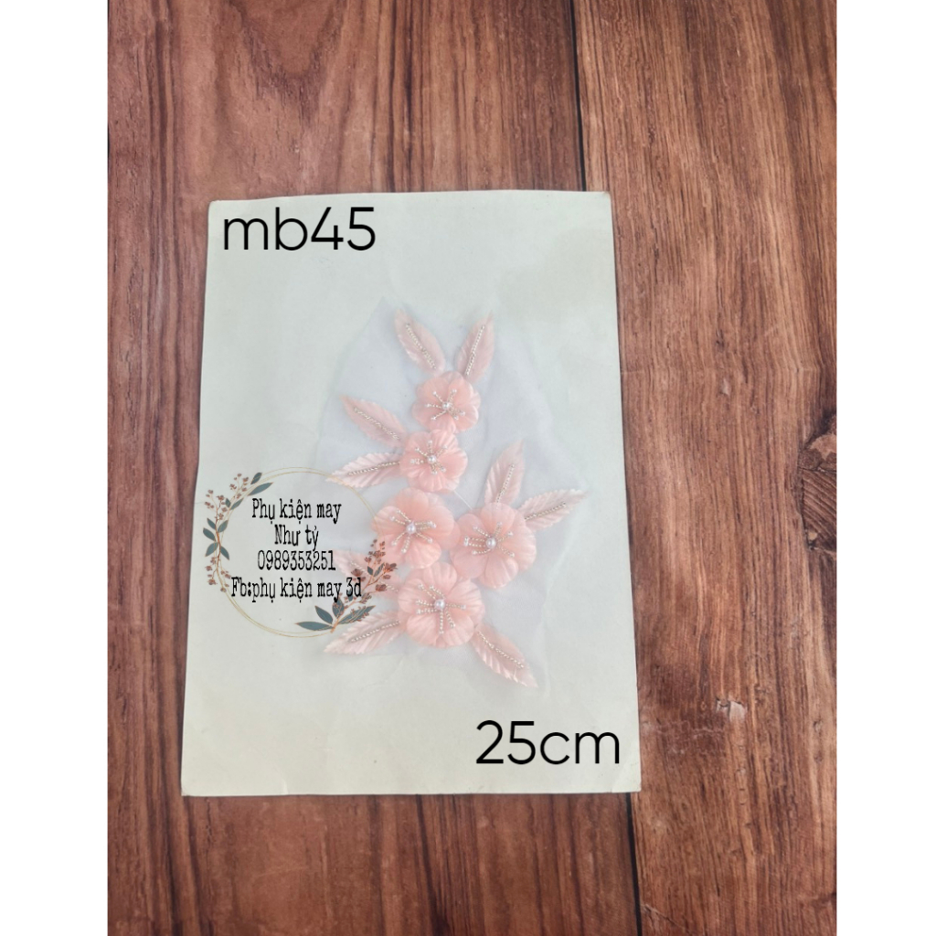 Nhánh ren hoa rời ruy băng 5 màu 30cm xinh xắn