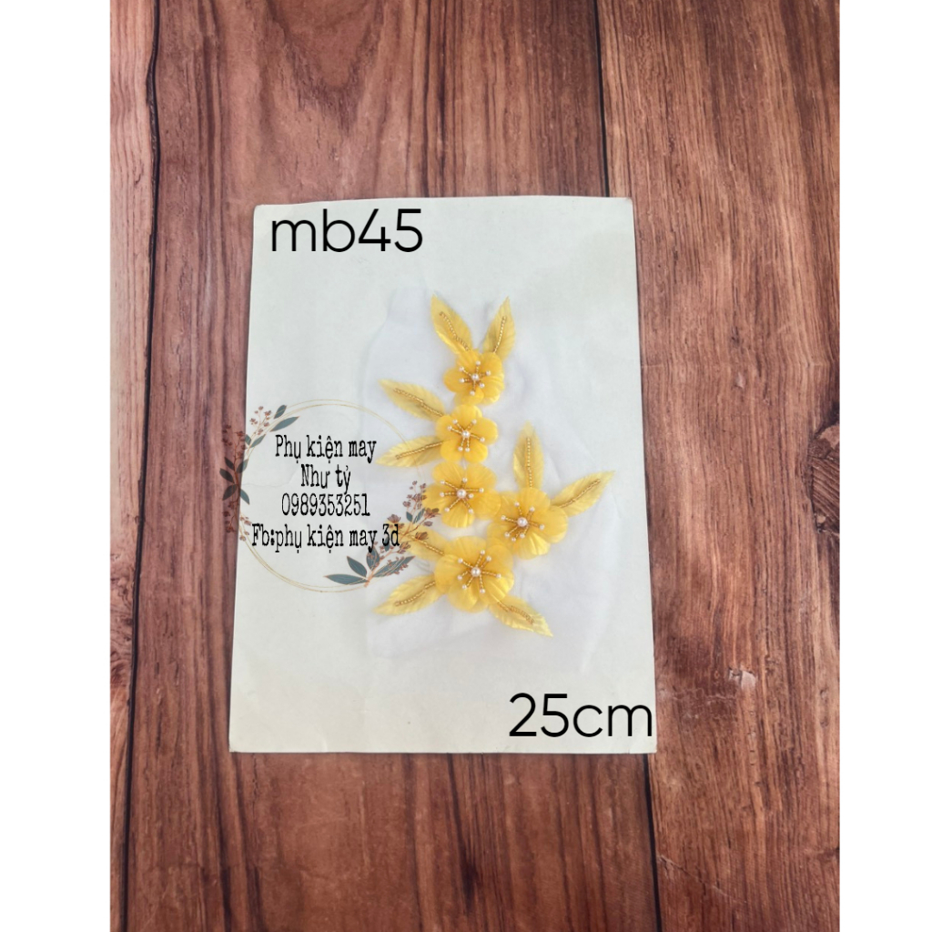 Nhánh ren hoa rời ruy băng 5 màu 30cm xinh xắn