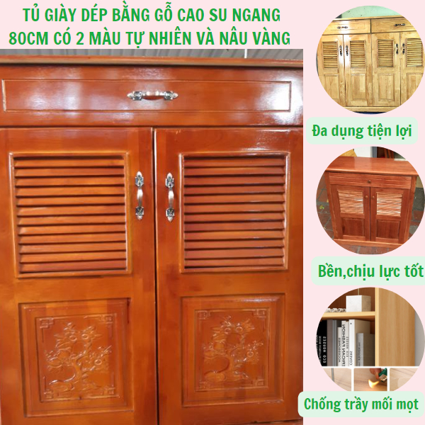 (FREE SHIP) Tủ Giày Dép Ngang 80 cm Hiện Đại Chống Bụi Ở Cửa Nhà,Chung Cư,Ký Túc Xá Giá Kinh Tế Gỗ Cao Su Nhiều Tầng Để