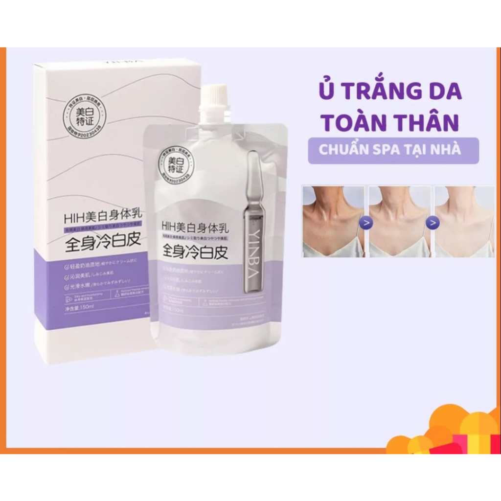 Ủ trắng body dưỡng trắng body Yinba tắm trắng da toàn thân trắng nách chân tay dưỡng ẩm mềm mịn da