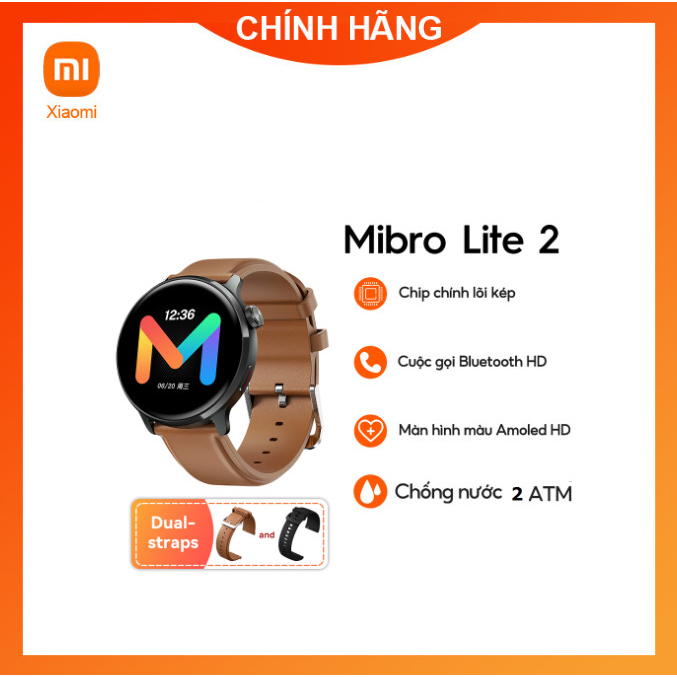 Đồng hồ thông minh Mibro Watch Lite 2 XPAW011 hỗ trợ 60 môn thể thao, nghe gọi qua bluetooth ( tặng kèm dây silicon)