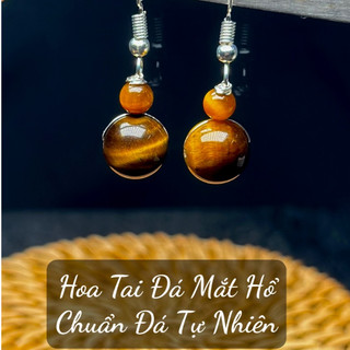Bông tai đá mắt hổ tự nhiên