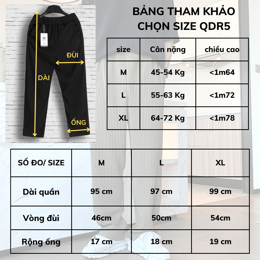 Quần dài ống rộng nam AVANCO, dáng suông vải thun gân, mỏng nhẹ co giãn cực thoáng mát mặc mùa hè 2023