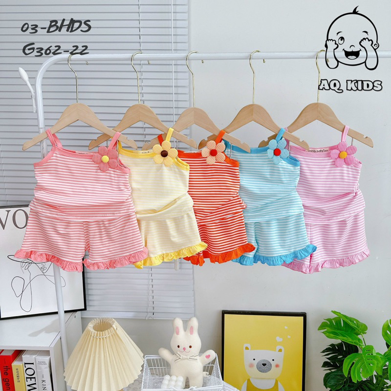 Bộ 2 dây kẻ thun lạnh cho bé gái
