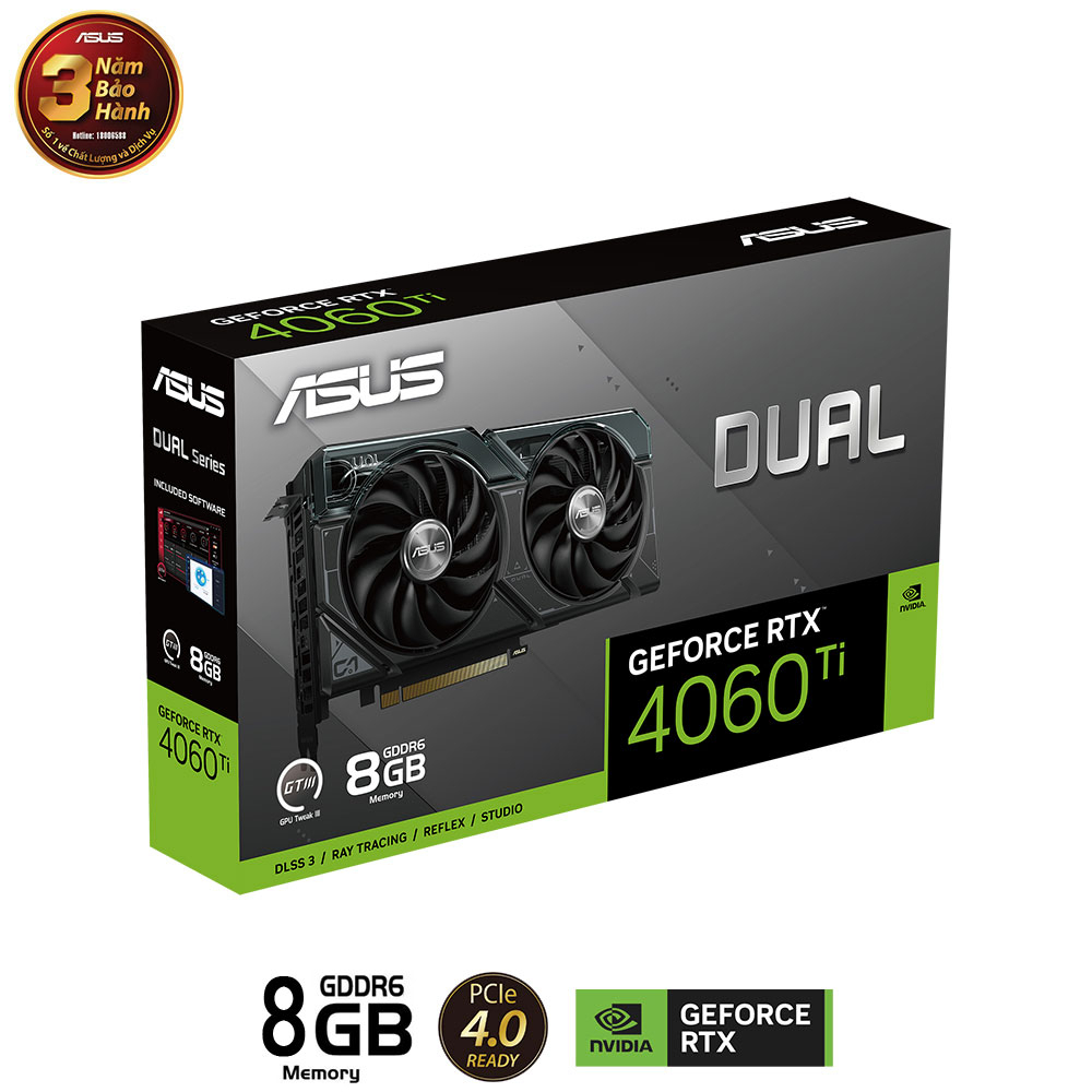 CARD MÀN HÌNH ASUS DUAL-RTX 4060 TI-O8G