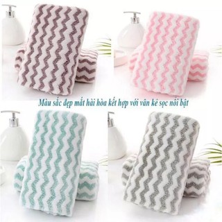 Khăn mặt lông cừu kẻ 30* 50cm