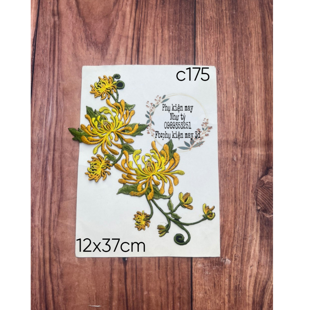 (ỦI) ren thêu hoa cúc xinh xắn