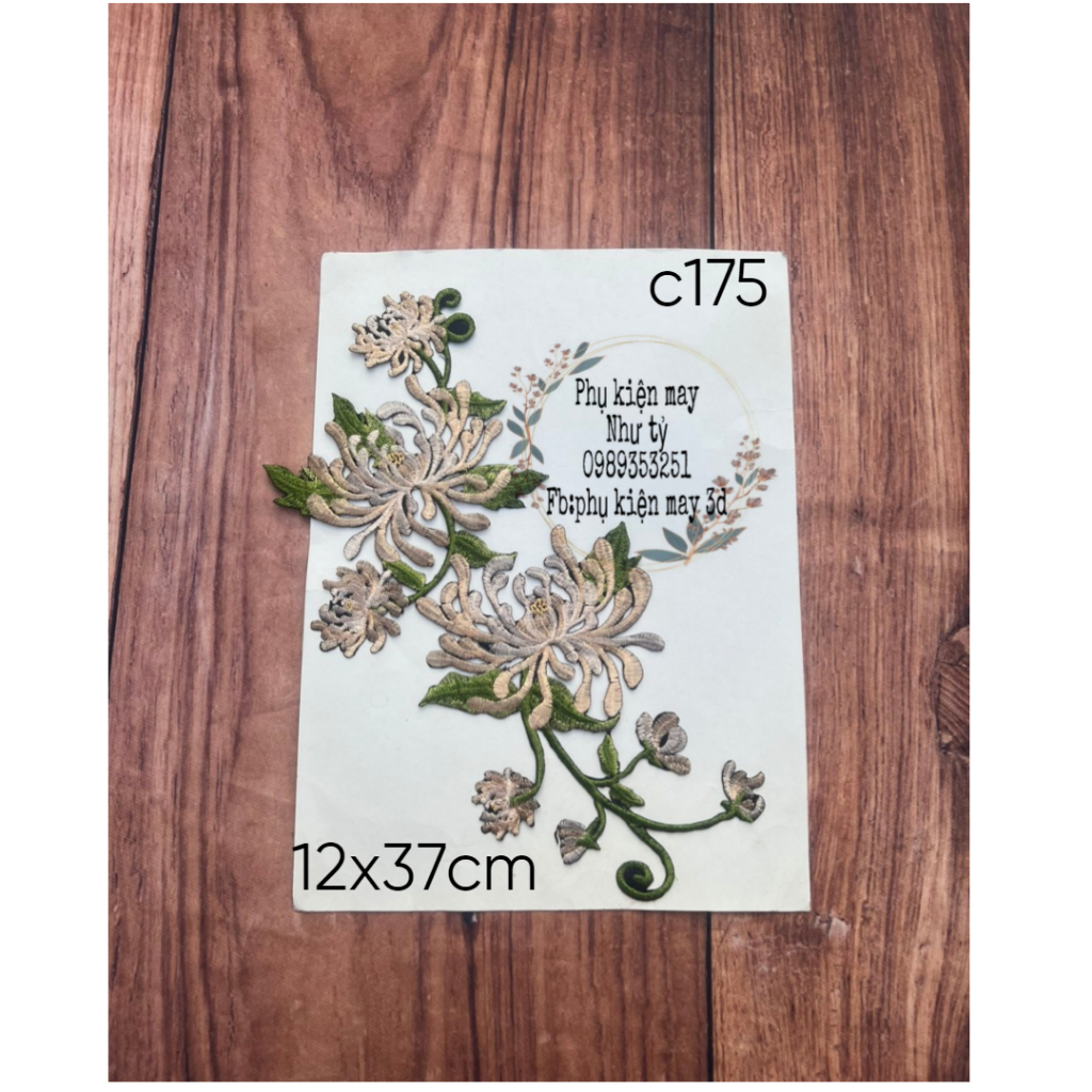 (ỦI) ren thêu hoa cúc xinh xắn