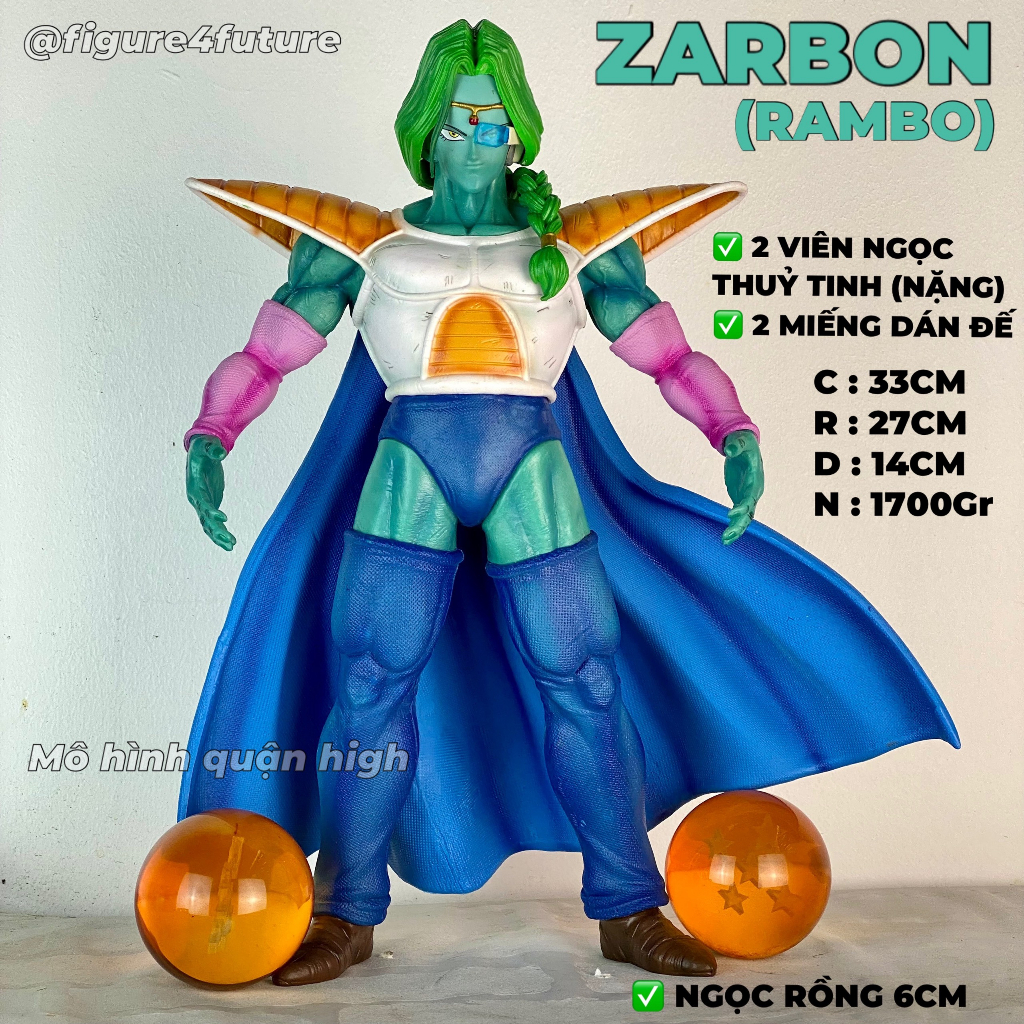 Mô hình Zarbon cao 33CM - mô hình rambo đệ tử fide tóc xanh - Namek saga rambo - dragonball figure