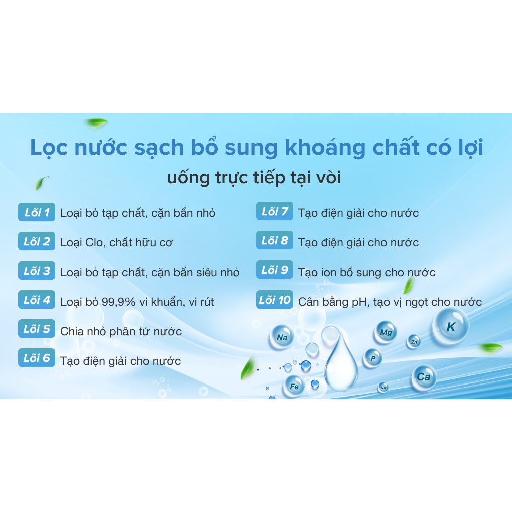 Máy lọc nước R.O nóng nguội lạnh Hydrogen Kangaroo KG10A4VTU 10 lõi  - Bảo hành  12 THÁNG