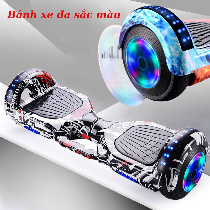 Xe Điện Cân Bằng 2 Bánh Công Nghệ Mới - Xe Cân Bằng 6.5 Inch, 8 Inch Có Đèn Led Dành Cho Trẻ Em Và Người Lớn Kết Nối MP3