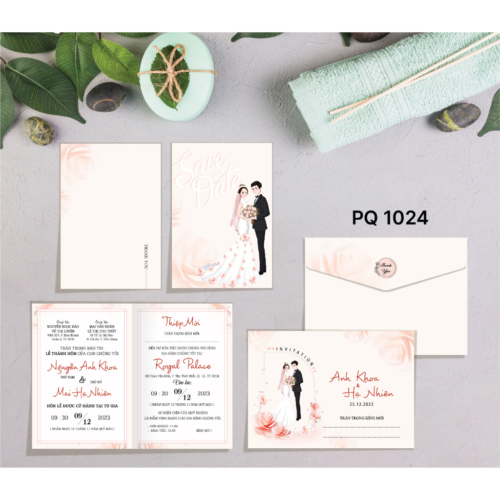 Thiệp cưới có phong bì giá rẻ