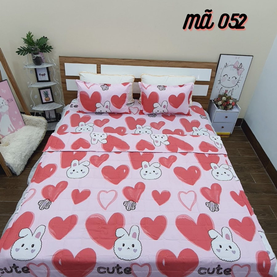 Chăn hè trần bông 3 lớp cotton poly kt 1m7 - siêu gọn nhẹ thấm hút mồ hôi tốt - nhiều mẫu - Thổ Cẩm trắng, Gấu,..