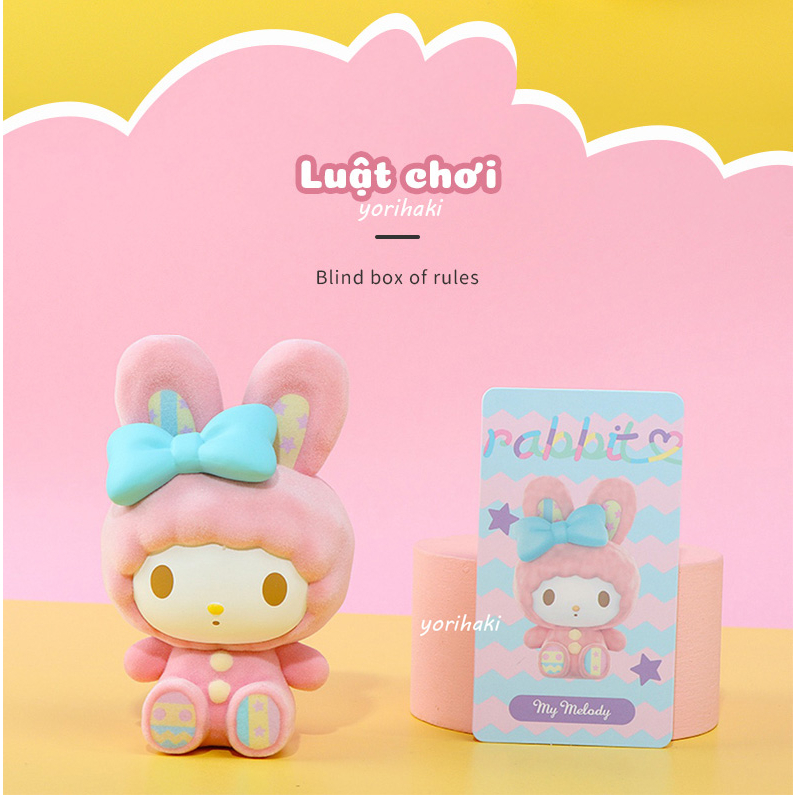 Blindbox Sanrio Rabbit - Mô hình Sanrio Characters - Mẫu 4. Thỏ phủ nhung