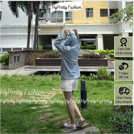 Áo hoodie nam phối sừng NEVERHOOD form rộng, áo khoác hoodie nữ có sừng trên nón 2 lớp dày dặn HYPRETTY