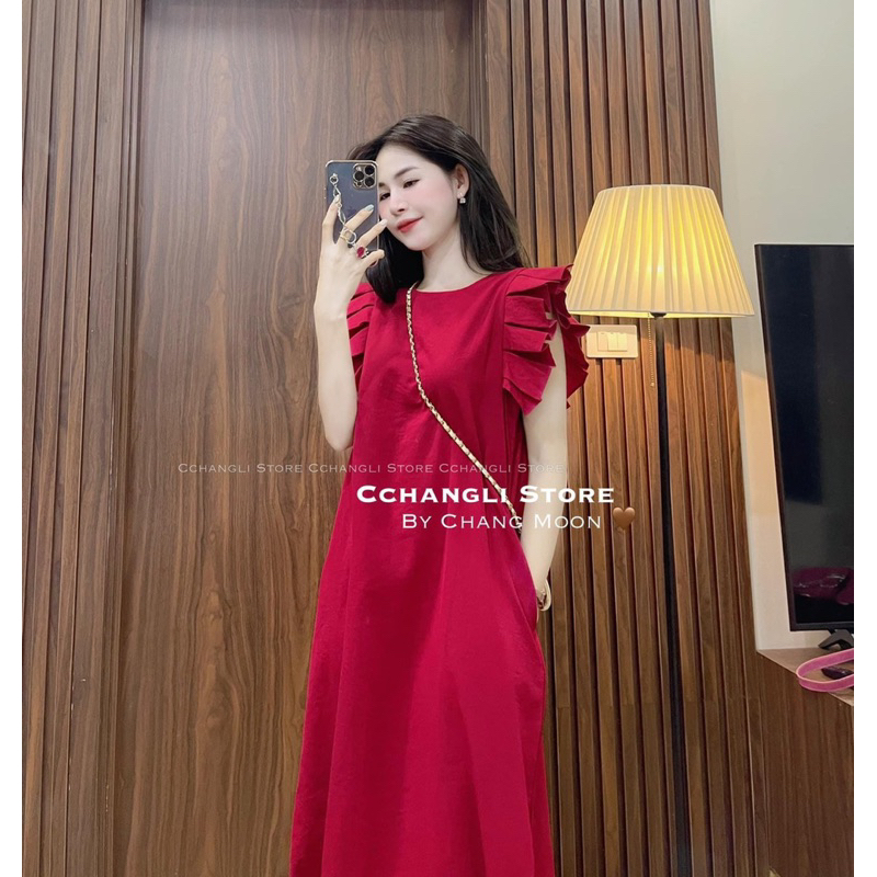 💥sỉ💥váy suông đỏ-xanh khoá dọc cho con ti