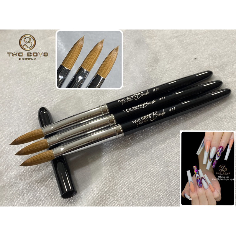 Cọ đắp bột size 14 TWOBOYS, lông thật . nếp lông đẹp, mềm, dể dàng sử dụng phù hợp mọi cở tay
