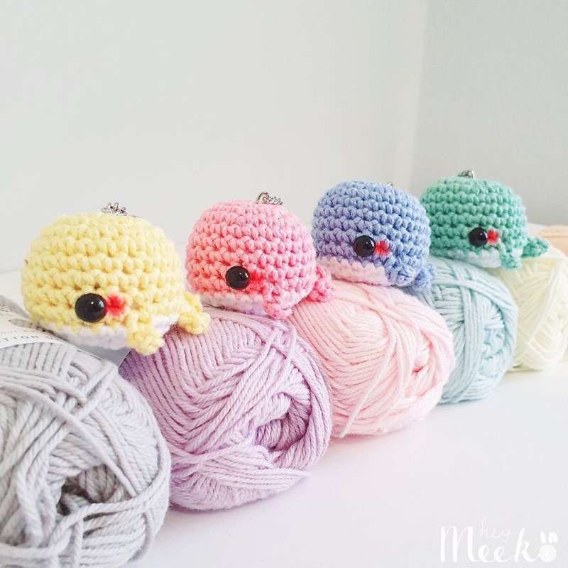 Móc khoá len cá voi cute (HÀNG HANDMADE)