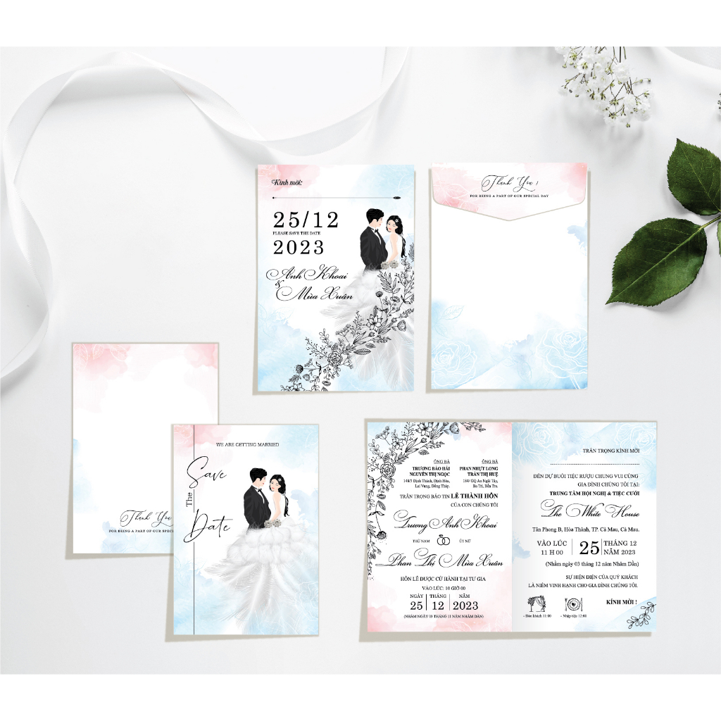 Thiệp cưới có phong bì giá rẻ