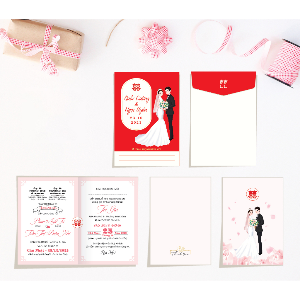 Thiệp cưới có phong bì giá rẻ