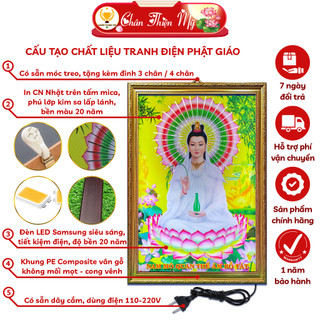 Tranh Điện Phật Thích Ca PL4 Đèn LED Sam Sung