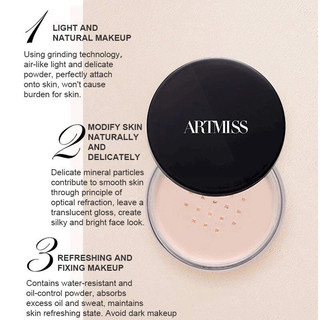 Phấn phủ Artmiss Transparent Matte Powder kiểm soát dầu nhờn giúp giữ nền lâu trôi 30g