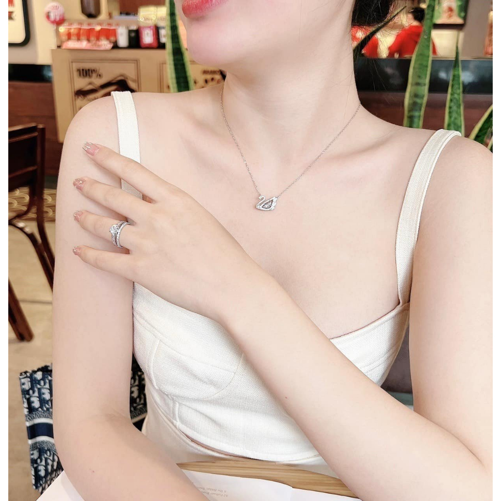 Dây chuyền thiên nga CDE Dancing Swan Necklace White CDE6052WH - Dây chuyền bạch kim