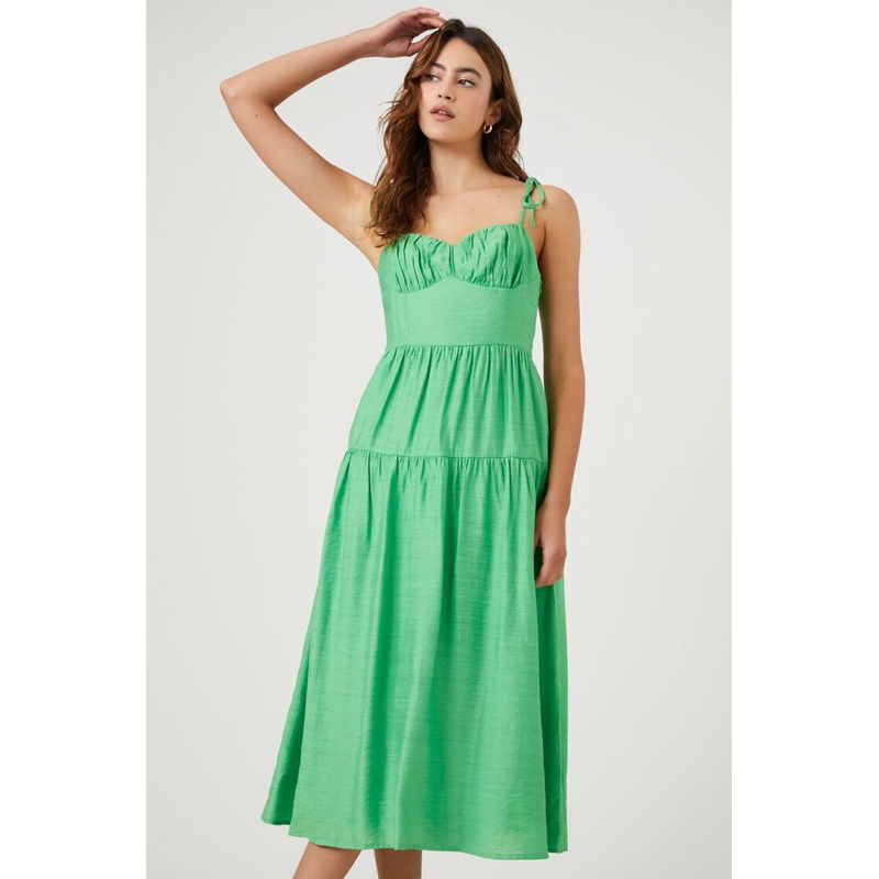 Đầm midi trắng/xanh trendy ngọt ngào - Sweetheart Midi Dress