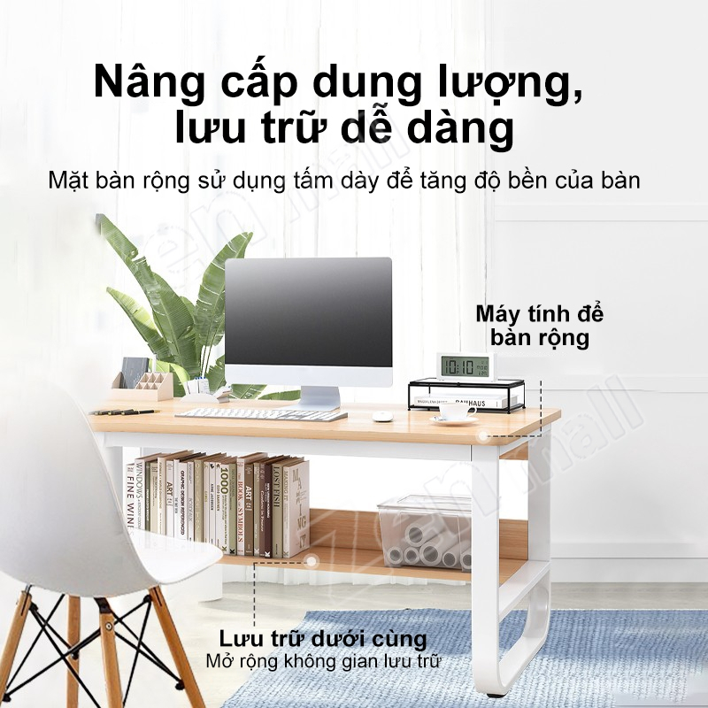 Zen Bàn làm việc, U bàn học đa năng mặt bàn gỗ chống xước chân sắt tròn to chắc chắn giá rẻ cho sinh viên