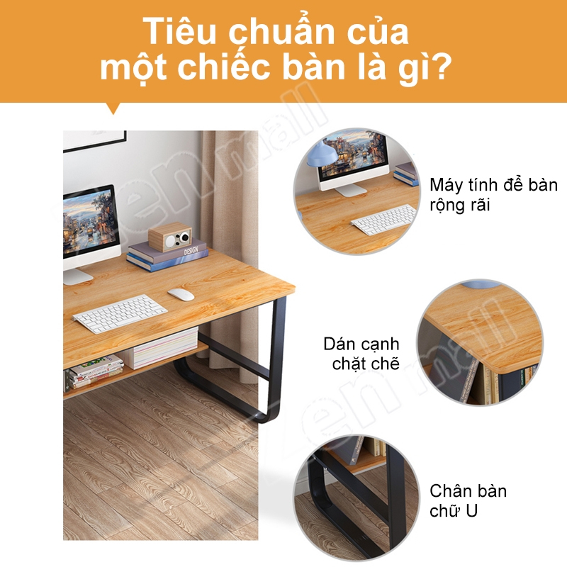 Zen Bàn làm việc, U bàn học đa năng mặt bàn gỗ chống xước chân sắt tròn to chắc chắn giá rẻ cho sinh viên