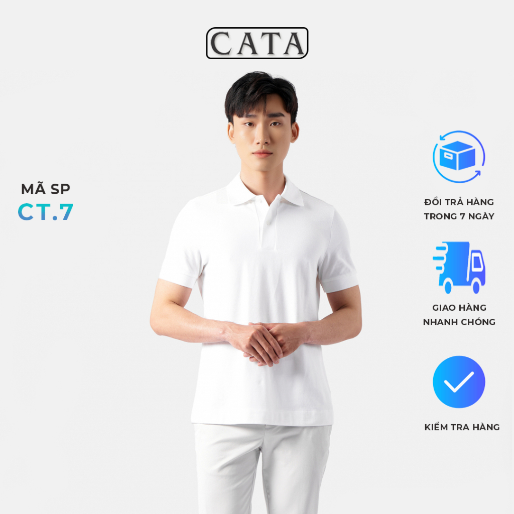 Áo thun polo nam CATA COLLECTION basic chất cotton CVC, Set áo polo vải cá sấu, nam tính, chỉnh chu, sang trọng CT.7